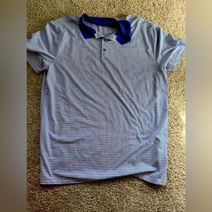 Nike Dry Fit Blue Stripped Men’s Golf Shirt Size XL